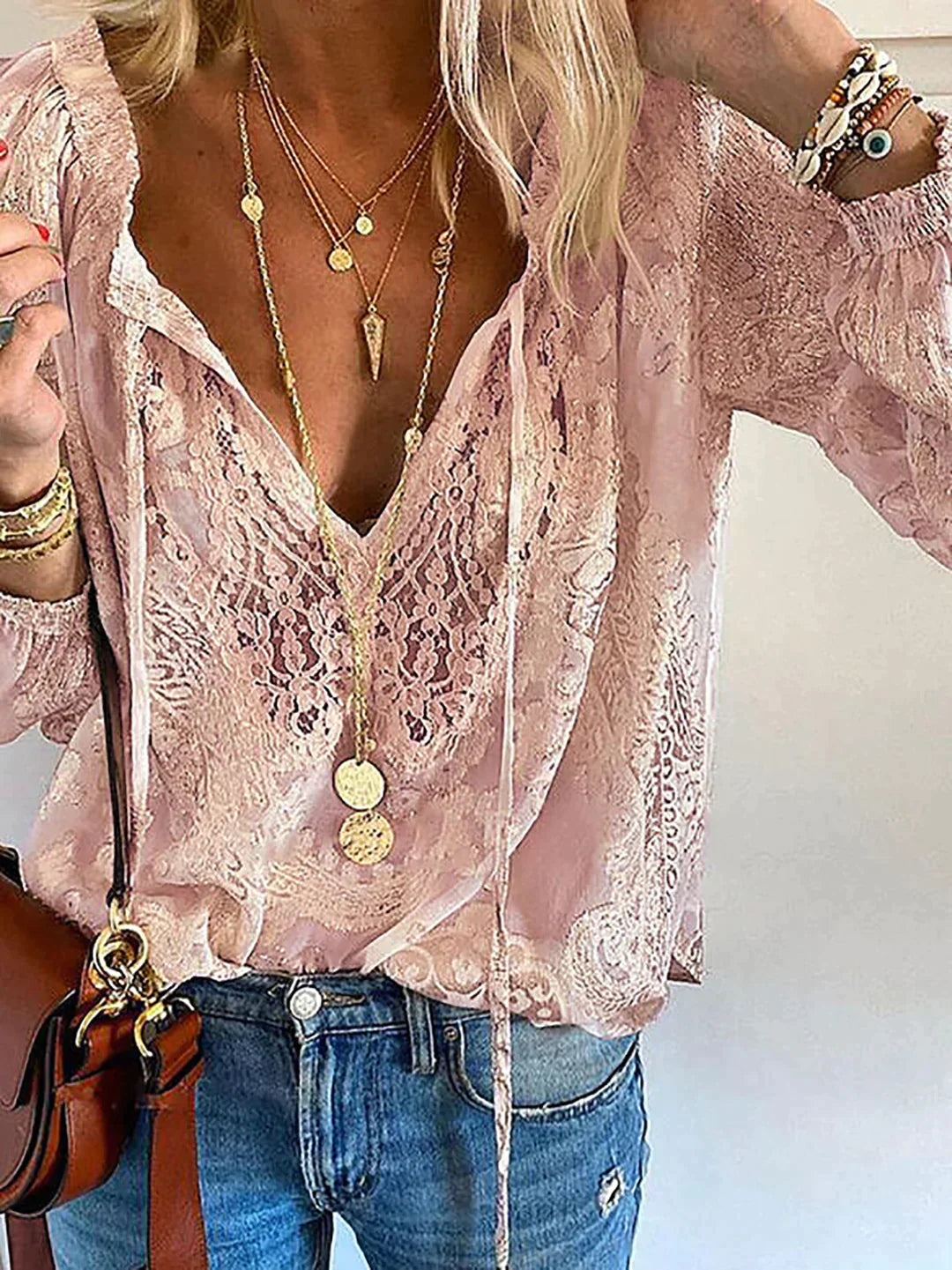 Sophia Exklusive Bluse mit Spitze