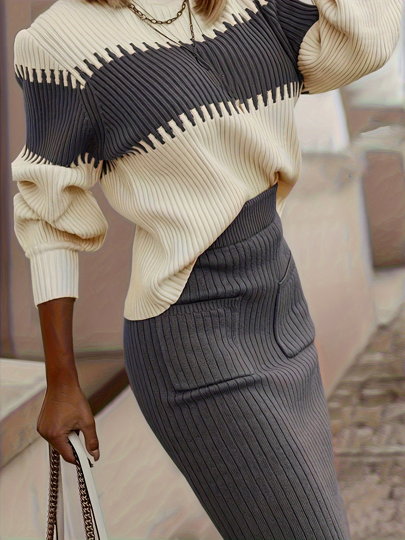 Clara Strickpullover- und Rock-Set