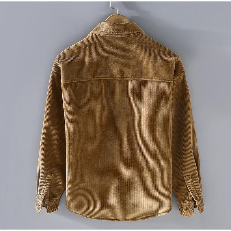 Mikkel – Lässige Langärmlige Cord-Shirts mit Taschen