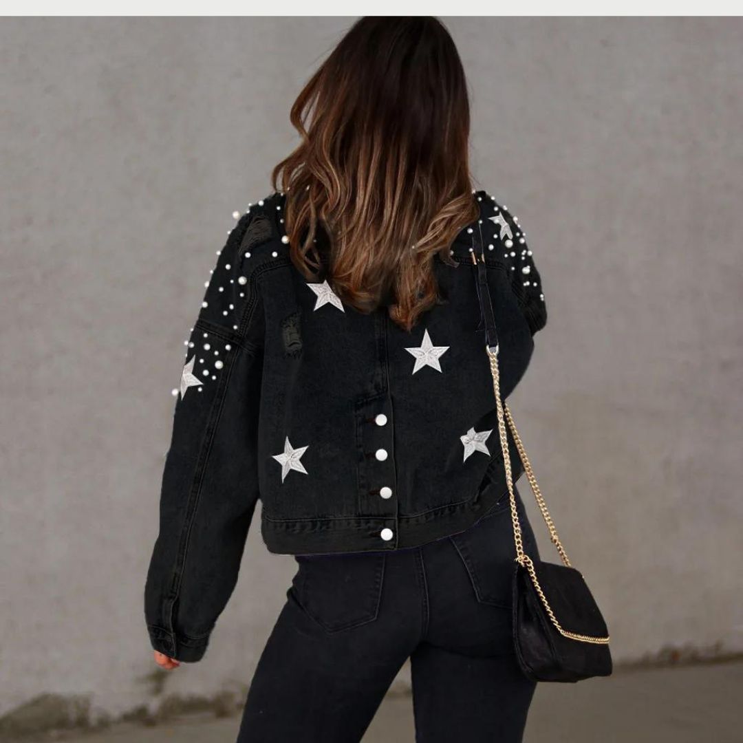 Editha - Knopfperlen Denimjacke