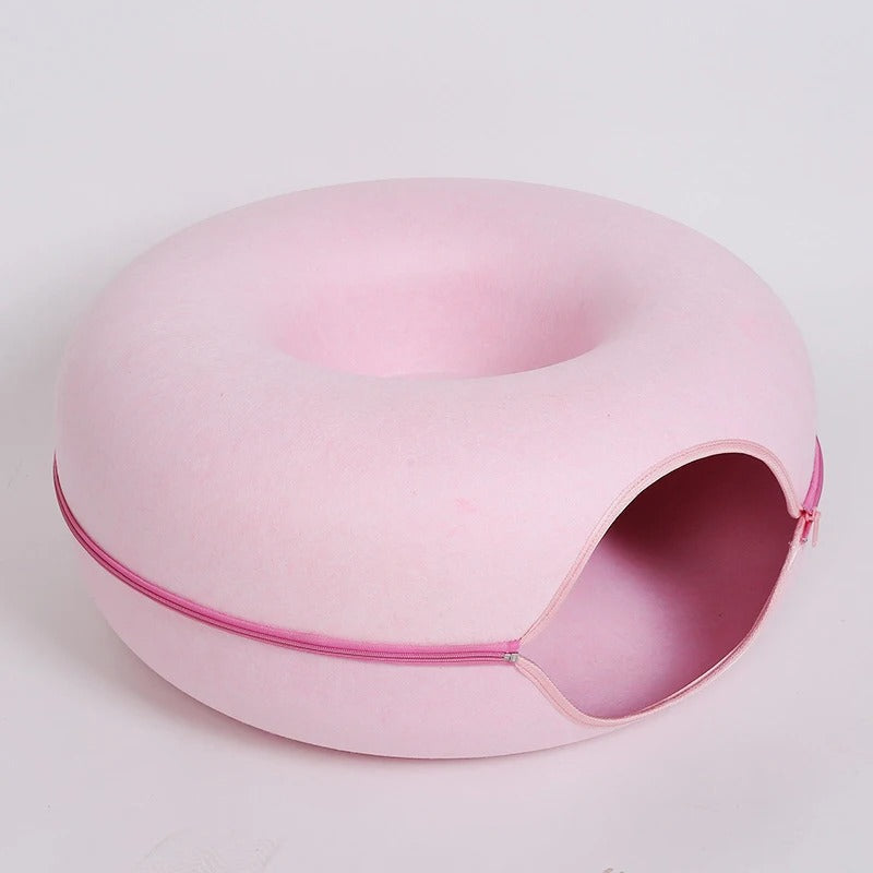 CozyNest - Bequeme donut-förmige Filz-Katzenbett