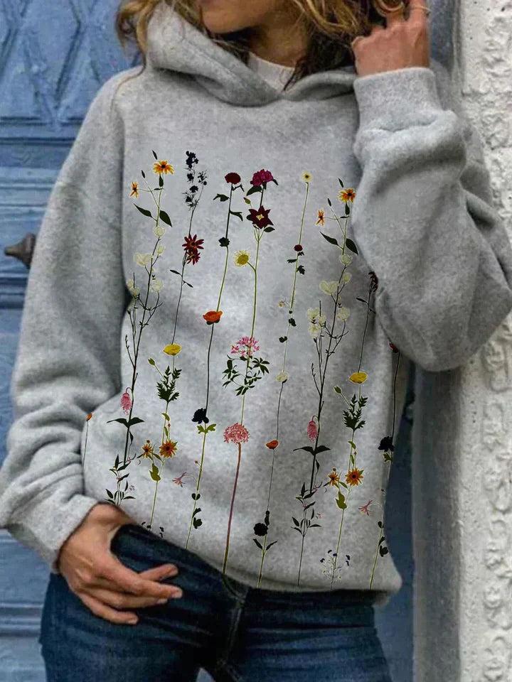 Karia - Bequemer Hoodie mit Blumenmuster