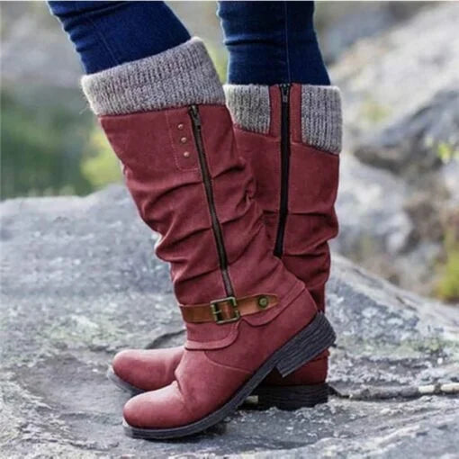 Karla - Bequeme rutschfeste Stiefel mit Reißverschluss