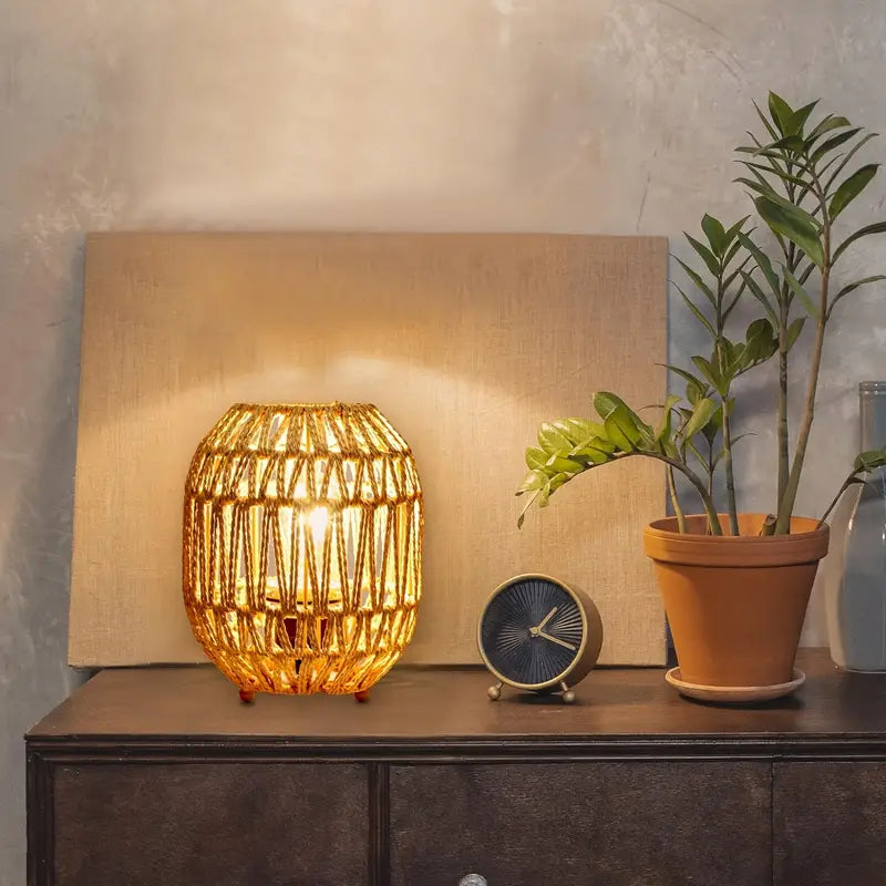 Boho Rattan Lampe