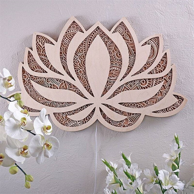 Lotus Mandala-Wandlampe für eine friedliche Atmosphäre