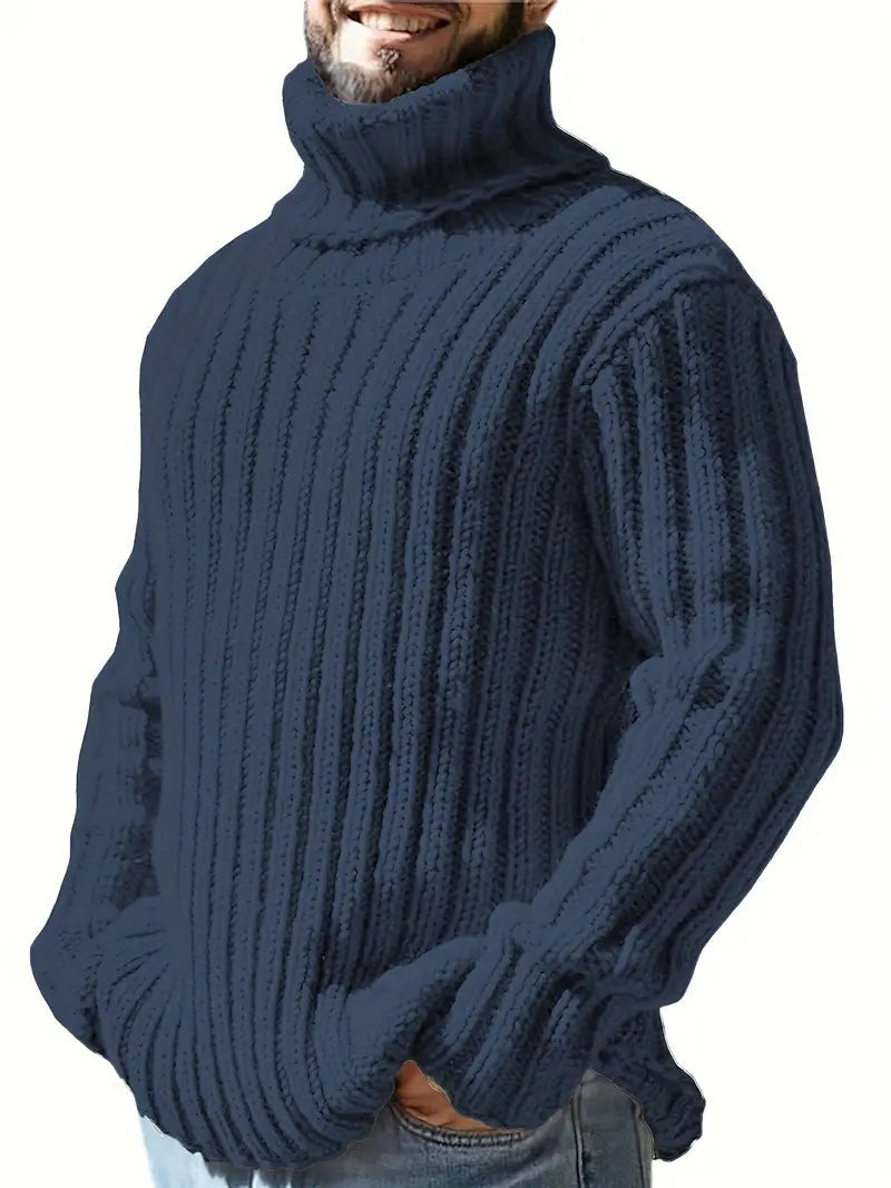 Holger - Tykstrickter Rollkragenpullover