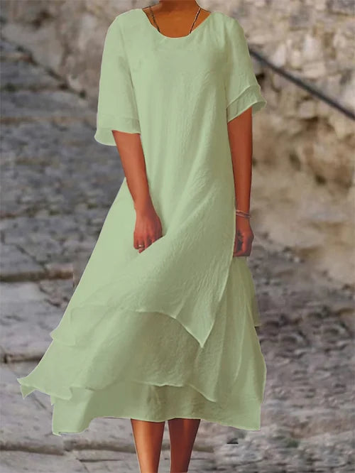 Hanna - Kurzärmliges Doppel-Lagen-Kleid