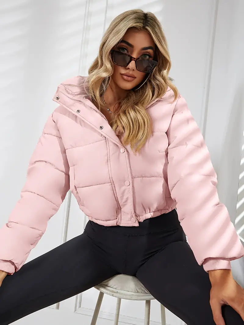 Cecillia - Lässige lange Pufferjacke mit Taschen