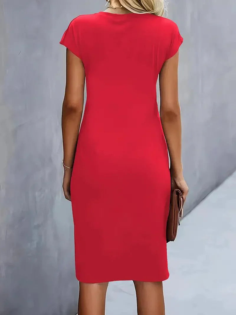 Emilia Kleine Kleid mit Rundhalsausschnitt – Elegante und Zeitlose Passform