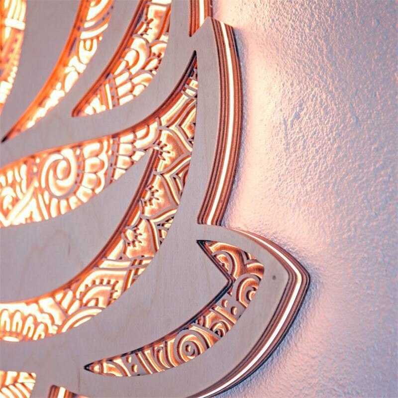 Lotus Mandala-Wandlampe für eine friedliche Atmosphäre