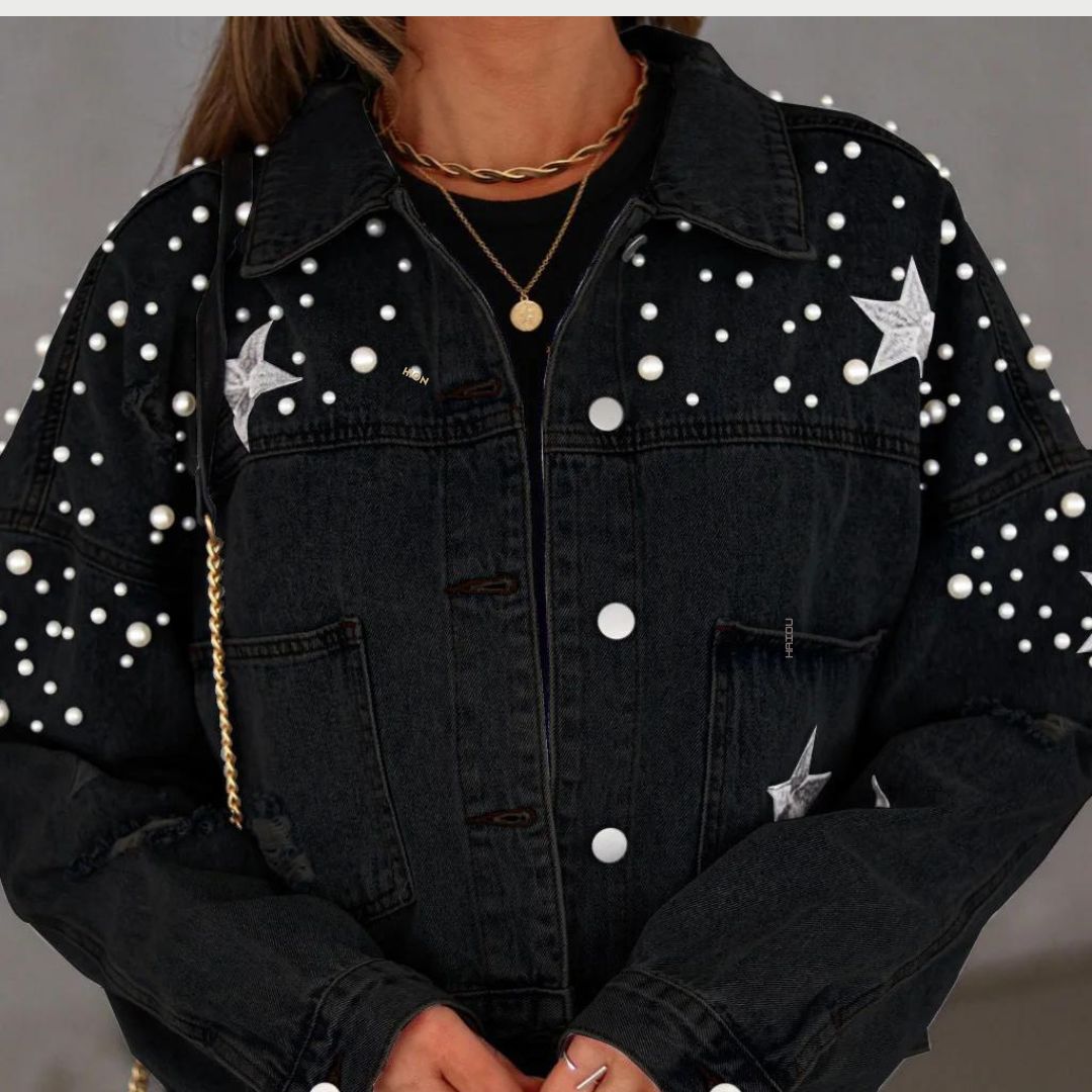 Editha - Knopfperlen Denimjacke
