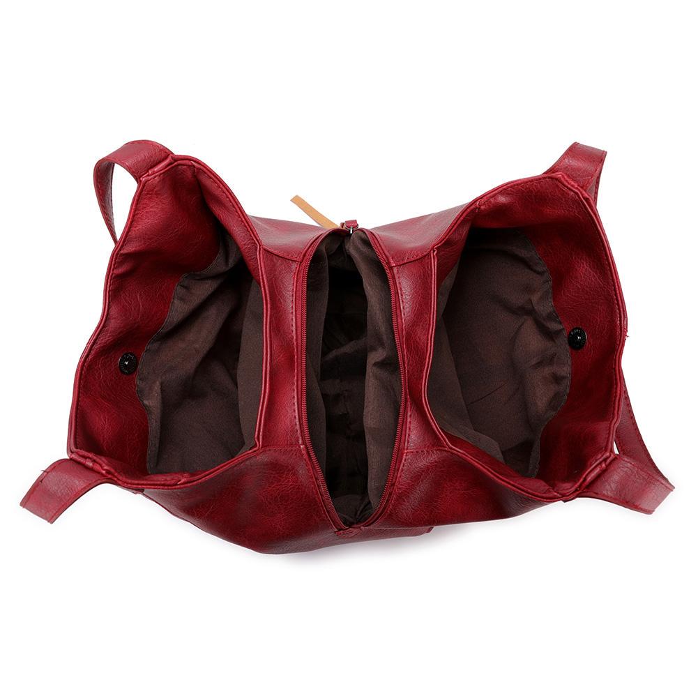 LuxeSlouch – Vegane Slouchy Schultertasche aus Leder