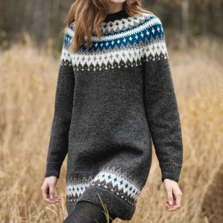 Ella - Warmer gestrickter Pullover mit Rundhalsausschnitt
