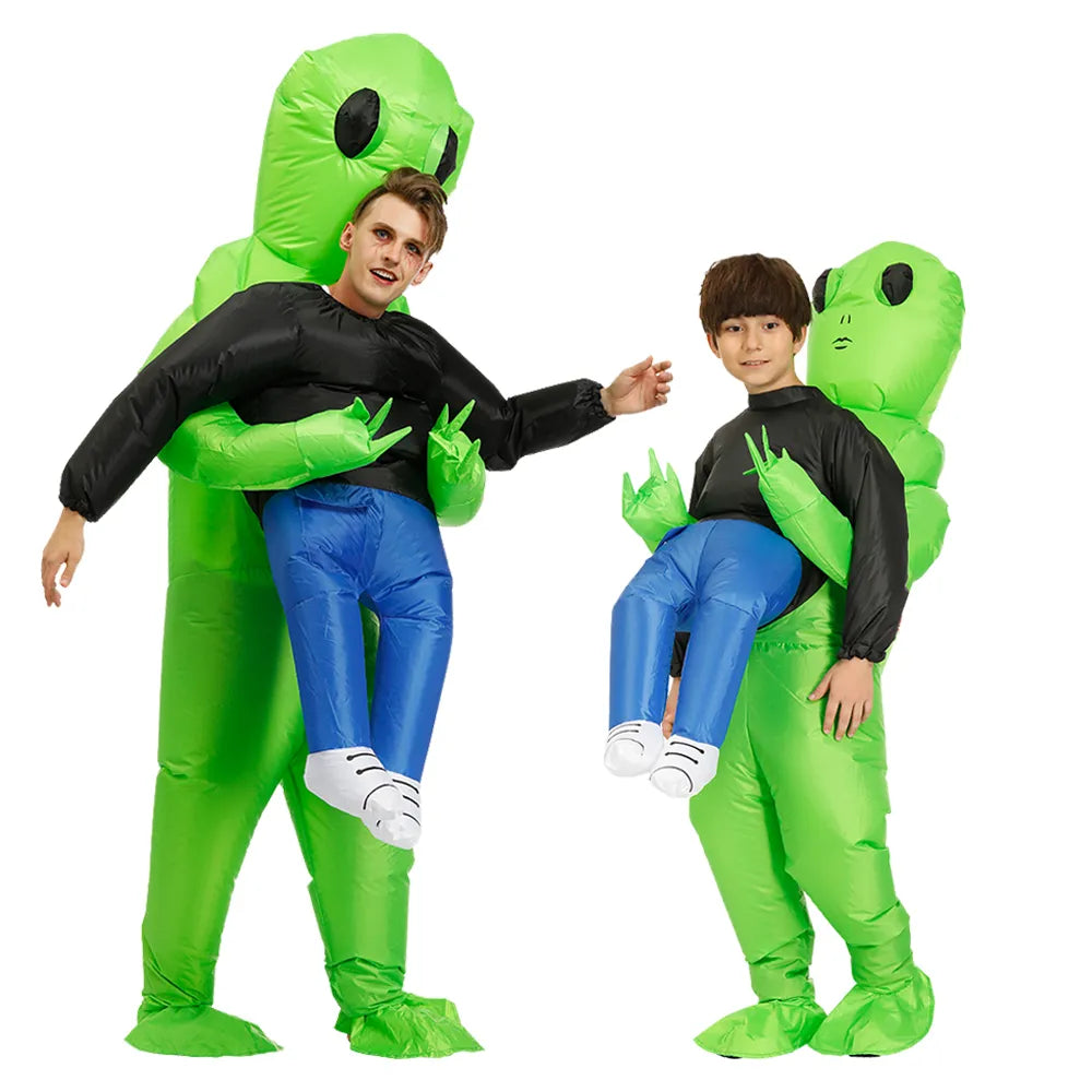 Aufblasbares Alien-Kostüm – Lustiges Kostüm für Kinder & Erwachsene, Schnell und einfach aufzublasen, Erhältlich in 2 Größen