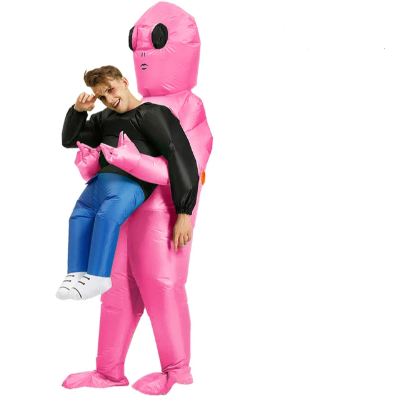 Aufblasbares Alien-Kostüm – Lustiges Kostüm für Kinder & Erwachsene, Schnell und einfach aufzublasen, Erhältlich in 2 Größen