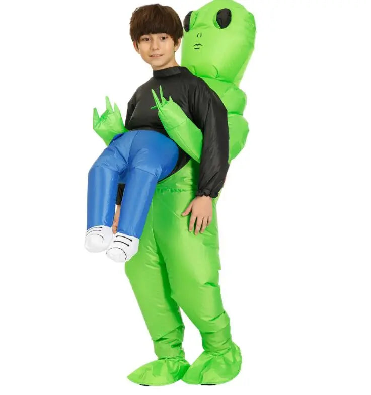 Aufblasbares Alien-Kostüm – Lustiges Kostüm für Kinder & Erwachsene, Schnell und einfach aufzublasen, Erhältlich in 2 Größen