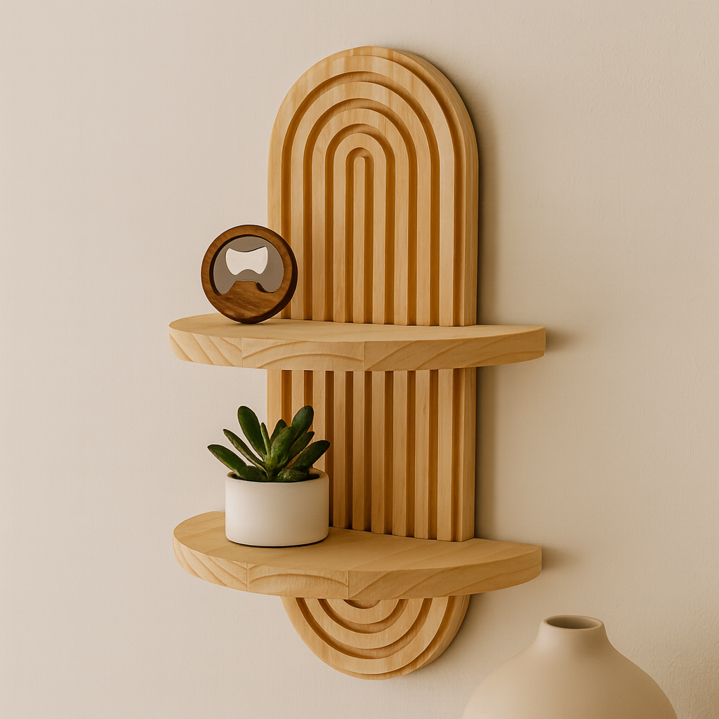 Ardentis | Geometrisches Wandregal aus Holz