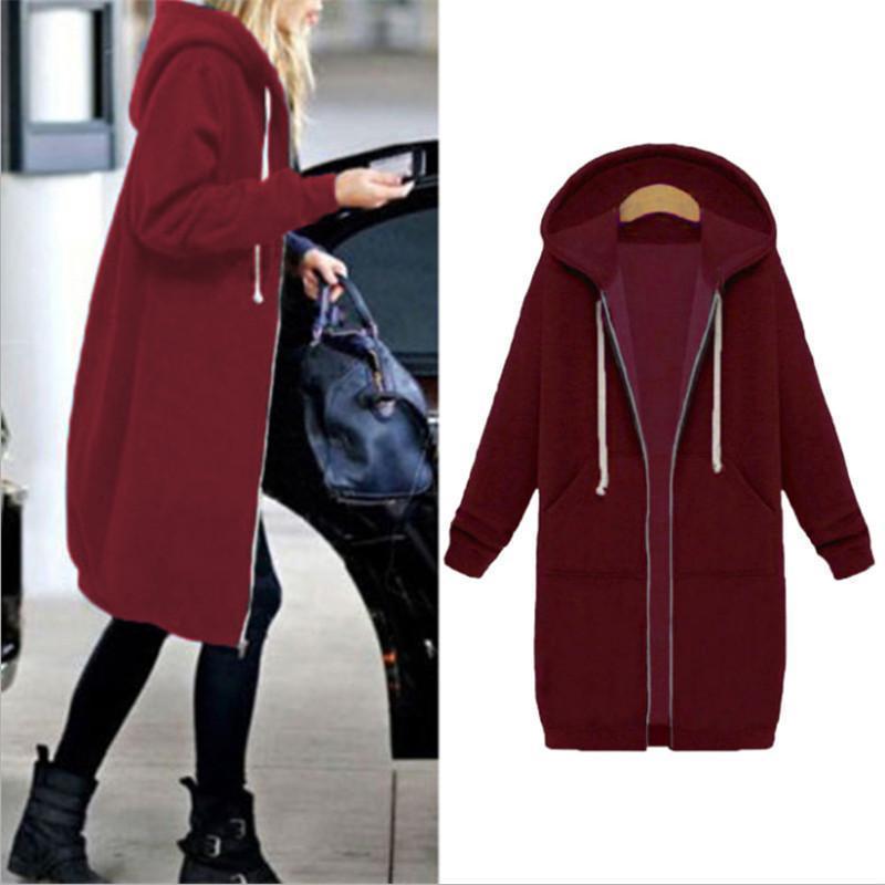 Delta | Stylische Lange Hoodie-Jacke für Damen