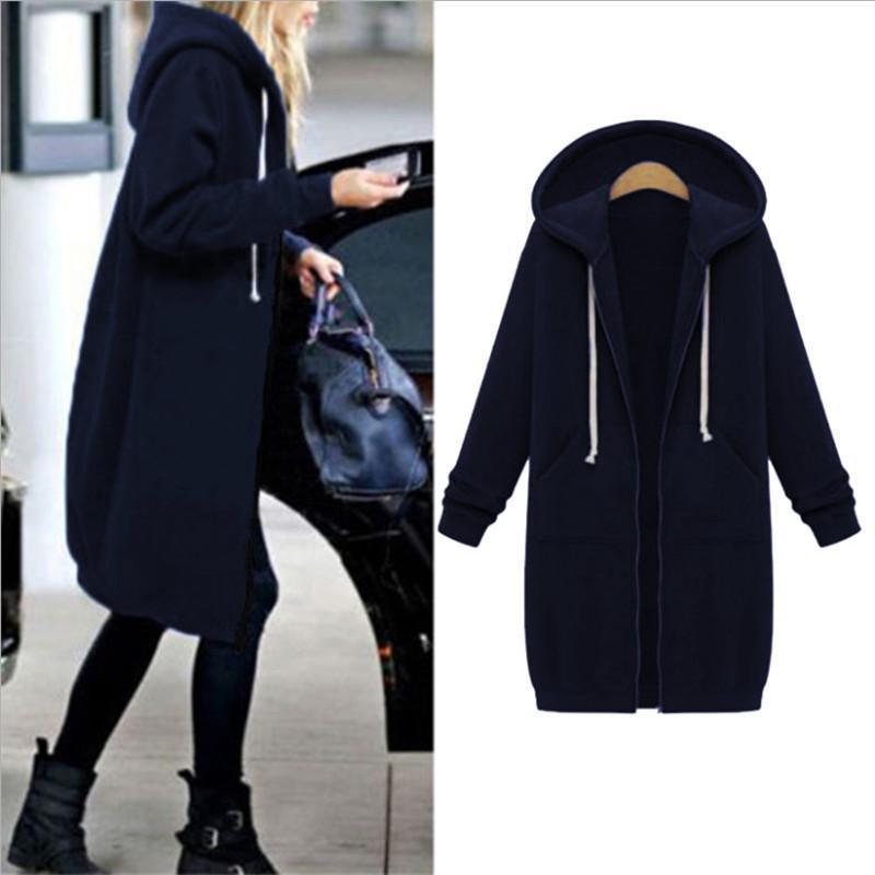 Delta | Stylische Lange Hoodie-Jacke für Damen