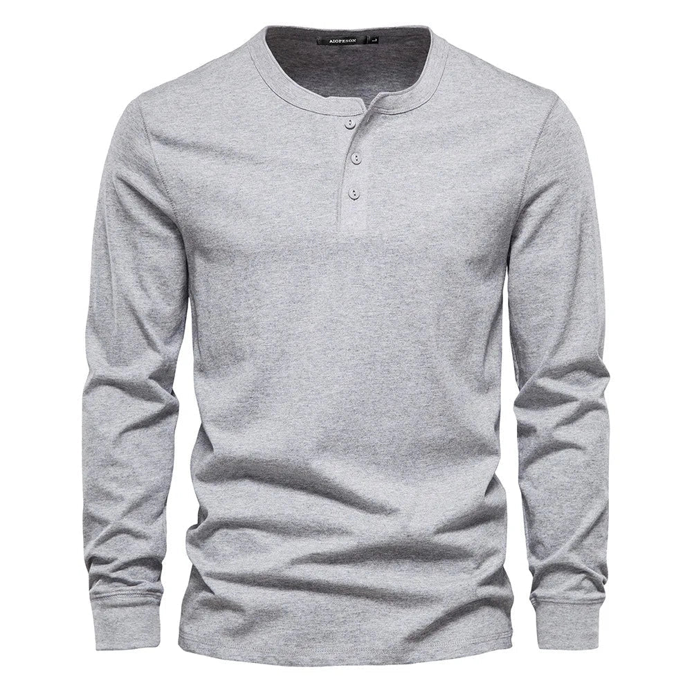 Emil Langärmelige Henley-Shirt – Schlanke Passform und Zeitloses Design