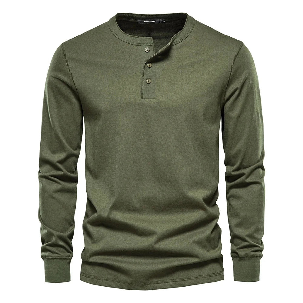 Emil Langärmelige Henley-Shirt – Schlanke Passform und Zeitloses Design