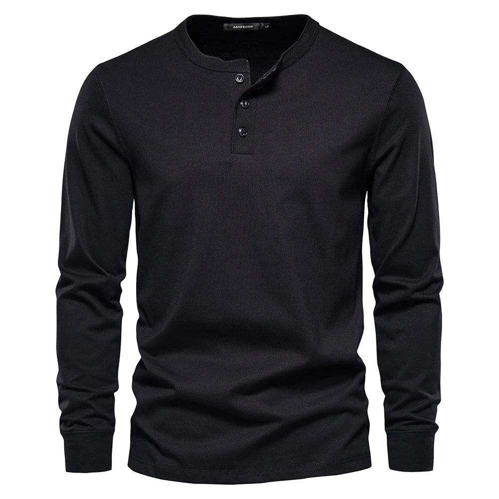 Emil Langärmelige Henley-Shirt – Schlanke Passform und Zeitloses Design