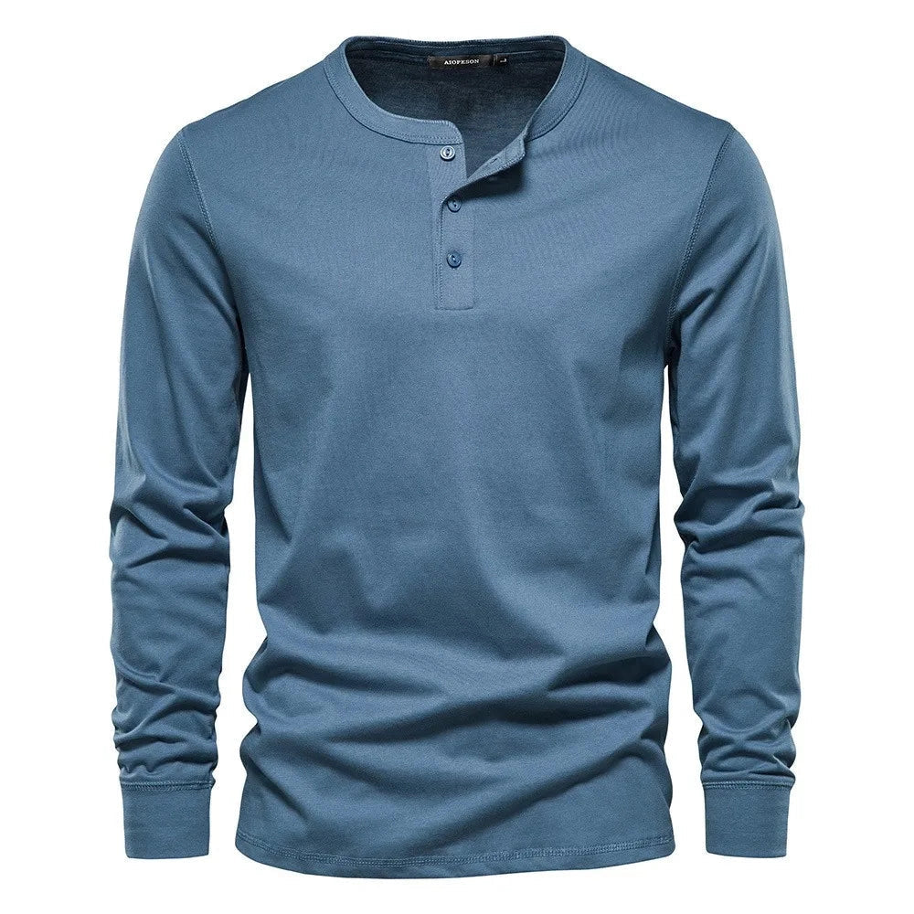 Emil Langärmelige Henley-Shirt – Schlanke Passform und Zeitloses Design