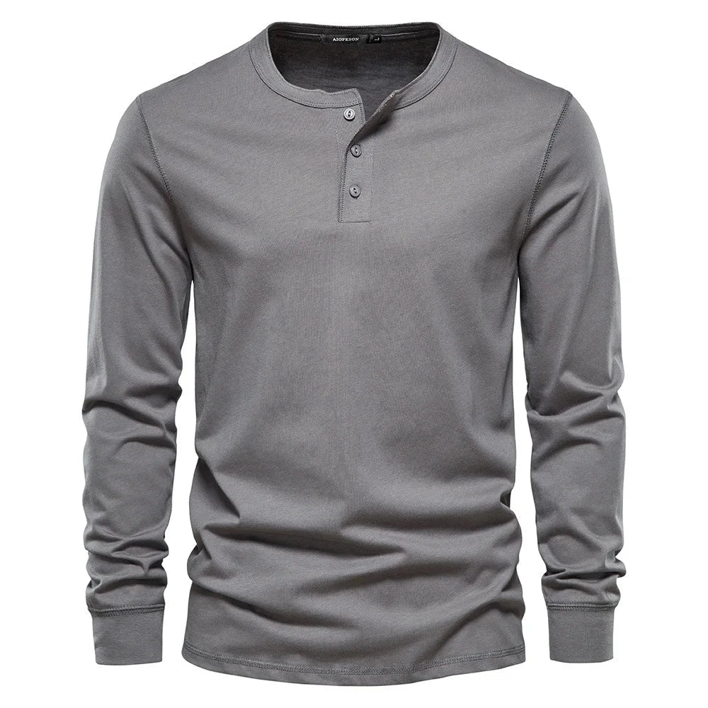 Emil Langärmelige Henley-Shirt – Schlanke Passform und Zeitloses Design