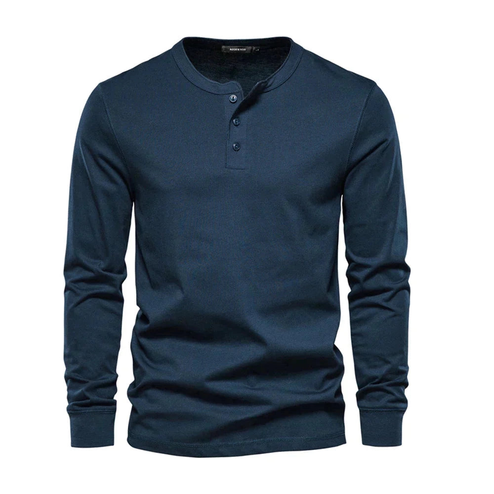 Emil Langärmelige Henley-Shirt – Schlanke Passform und Zeitloses Design