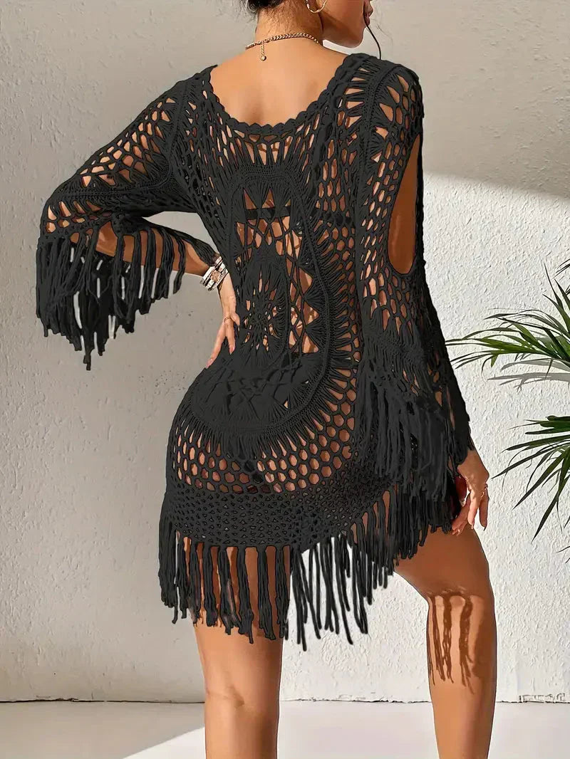 Melody - Boho-Stil langärmlige Bikinibedeckung
