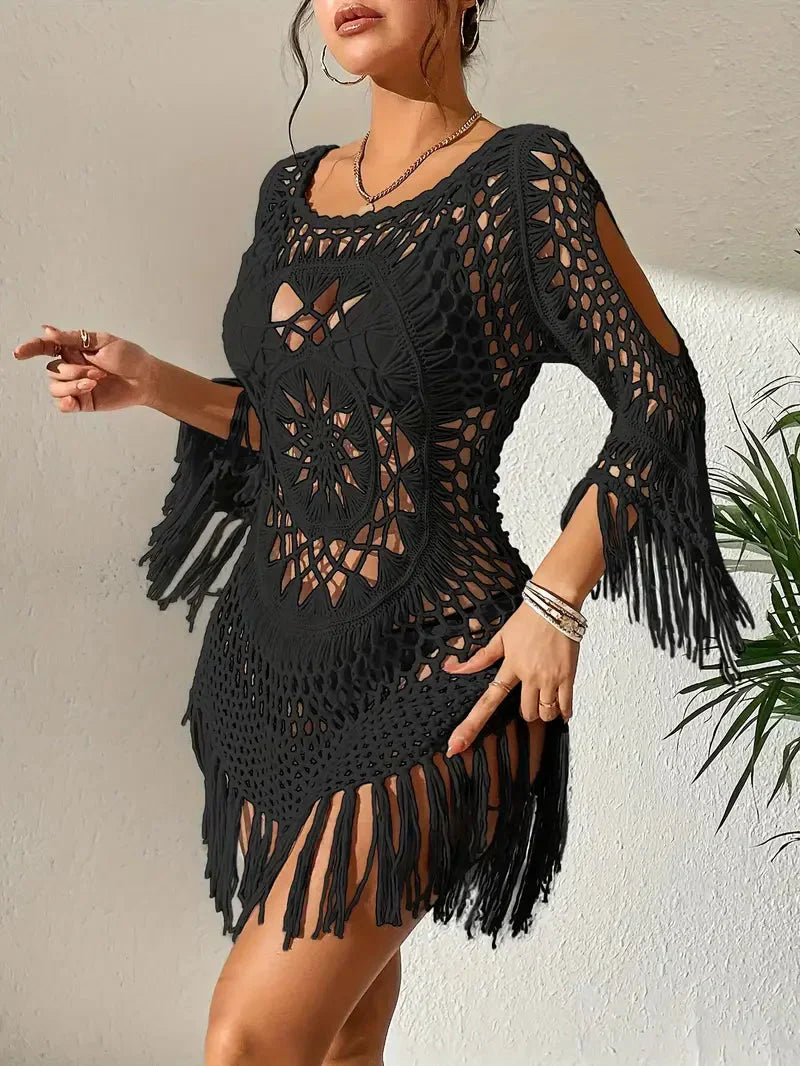 Melody - Boho-Stil langärmlige Bikinibedeckung