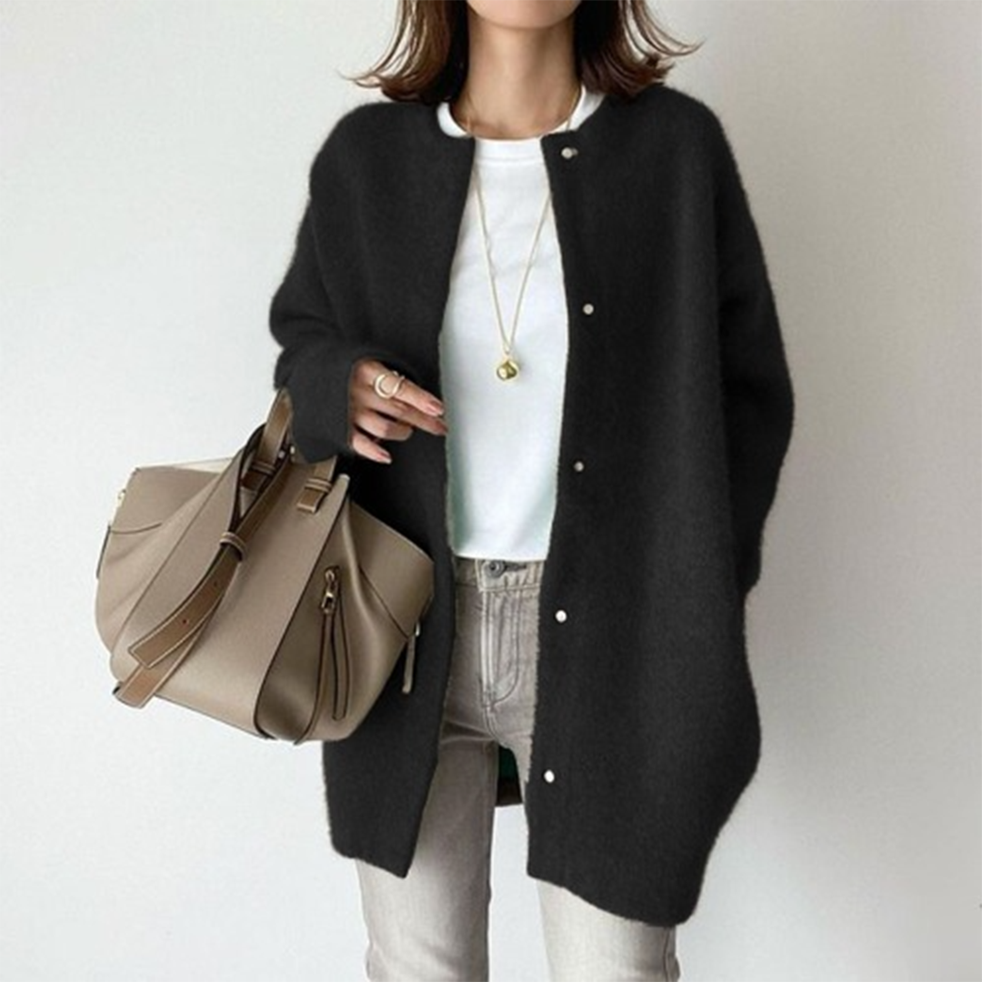 Sofia Elegante Langarm-Cardigan mit Taschen