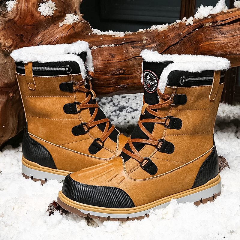 Steven - Wärmende Winterstiefel aus Kunstleder mit Kunstfellfutter