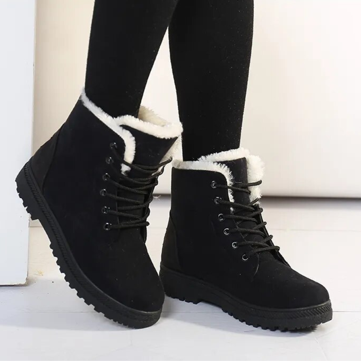 Andrea - Wasserdichte, fleecegefütterte, rutschfeste Winterstiefel mit Schnürsenkeln