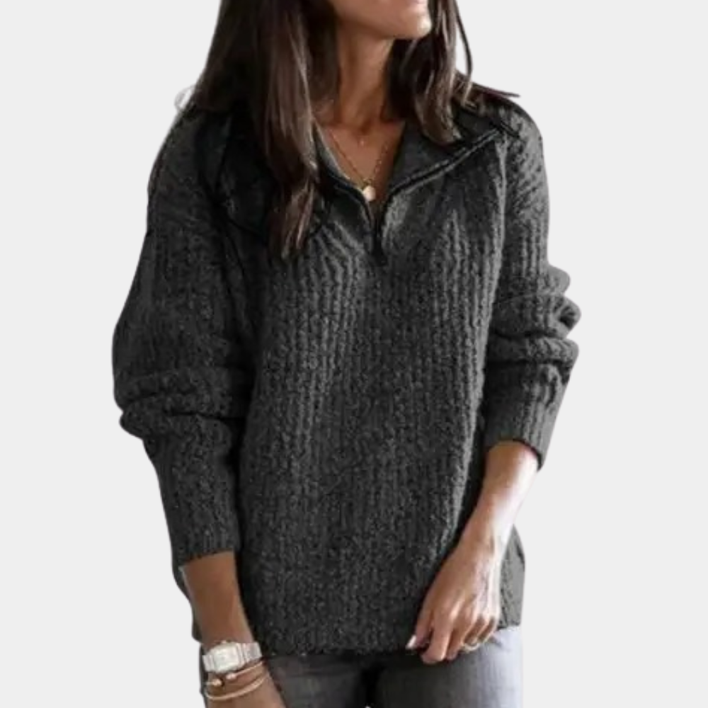 Ella - Warmer Halbzip-Pullover