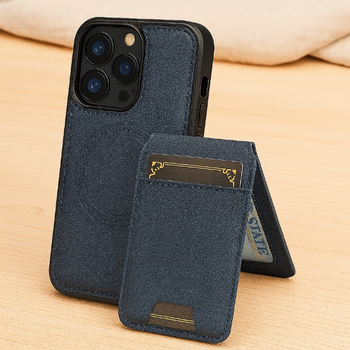 Magnetische iPhone-Brieftaschenhülle aus PU-Leder – Abnehmbares 2-in-1-Design mit Kartenfächern