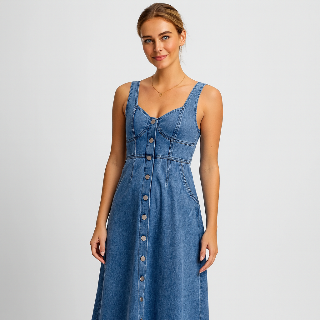 Lucia - Luxus Denim Kleid