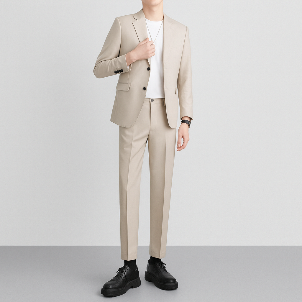 Leo – Lässiges Herren-Set mit V-Ausschnitt – Sommerlicher Chic
