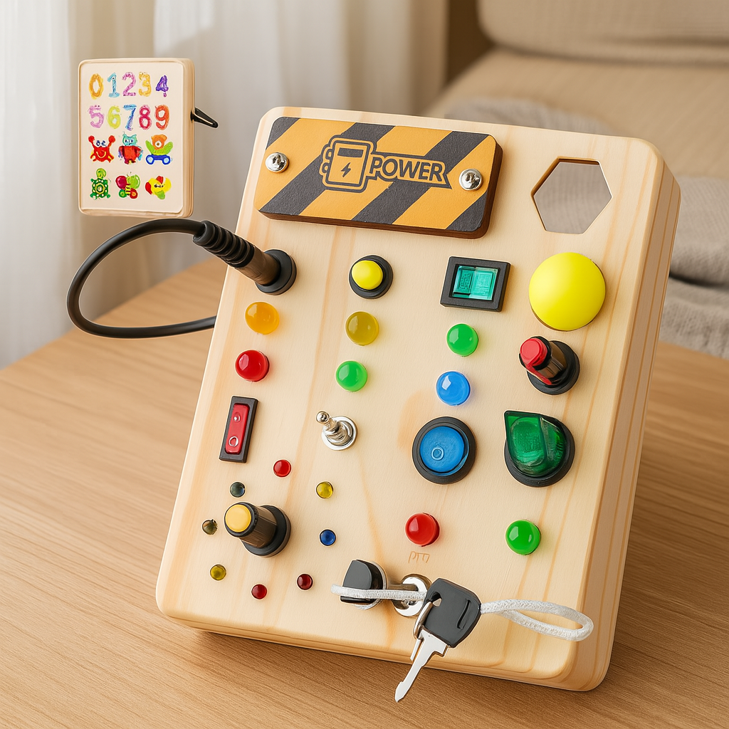 SparkQuest - Montessori Kleinkind Spielbrett mit 27 LED-Lichtern