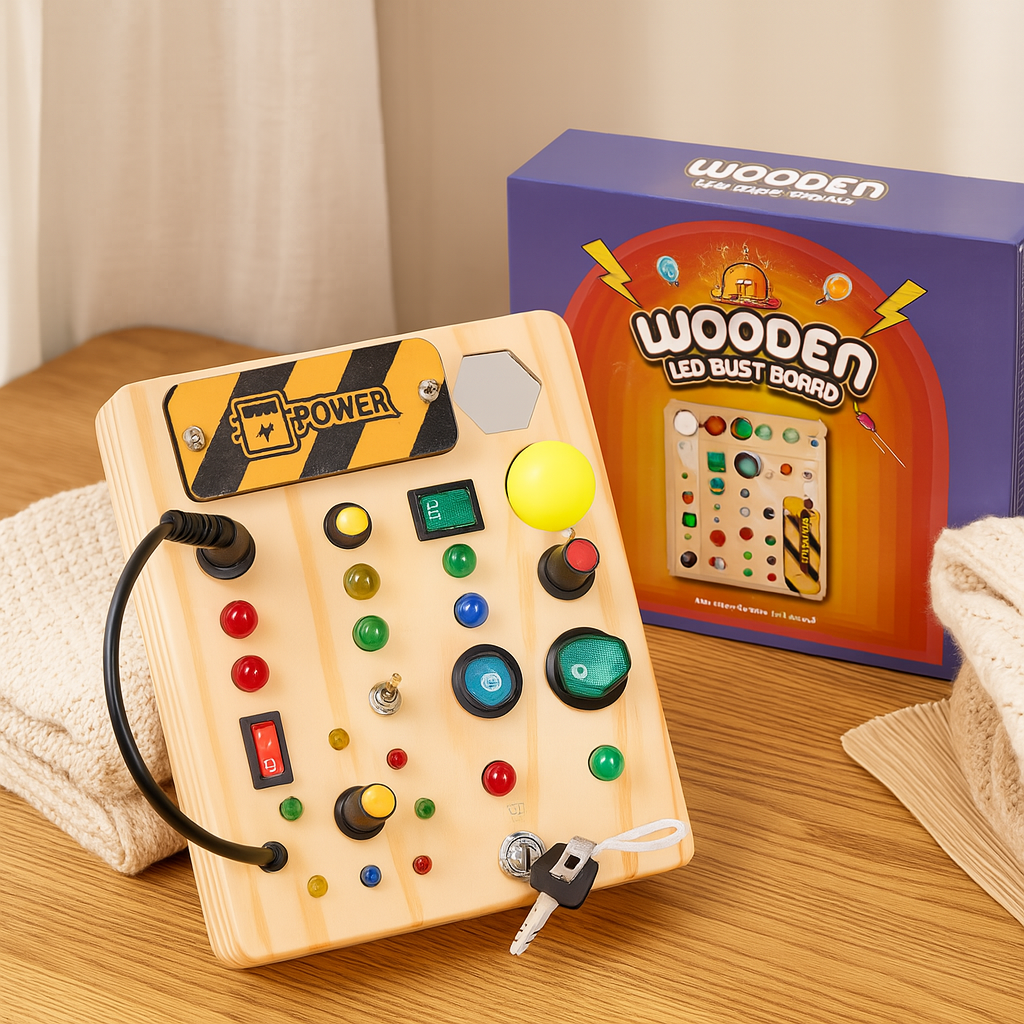 SparkQuest - Montessori Kleinkind Spielbrett mit 27 LED-Lichtern
