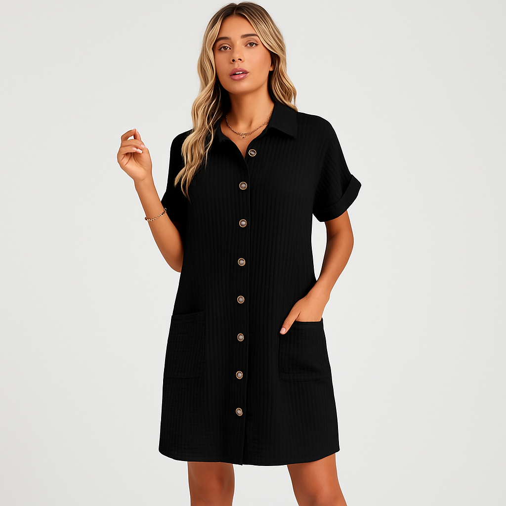 Lässiges Hemdblusenkleid für Damen – Lockere Passform, stylischer Alltagslook