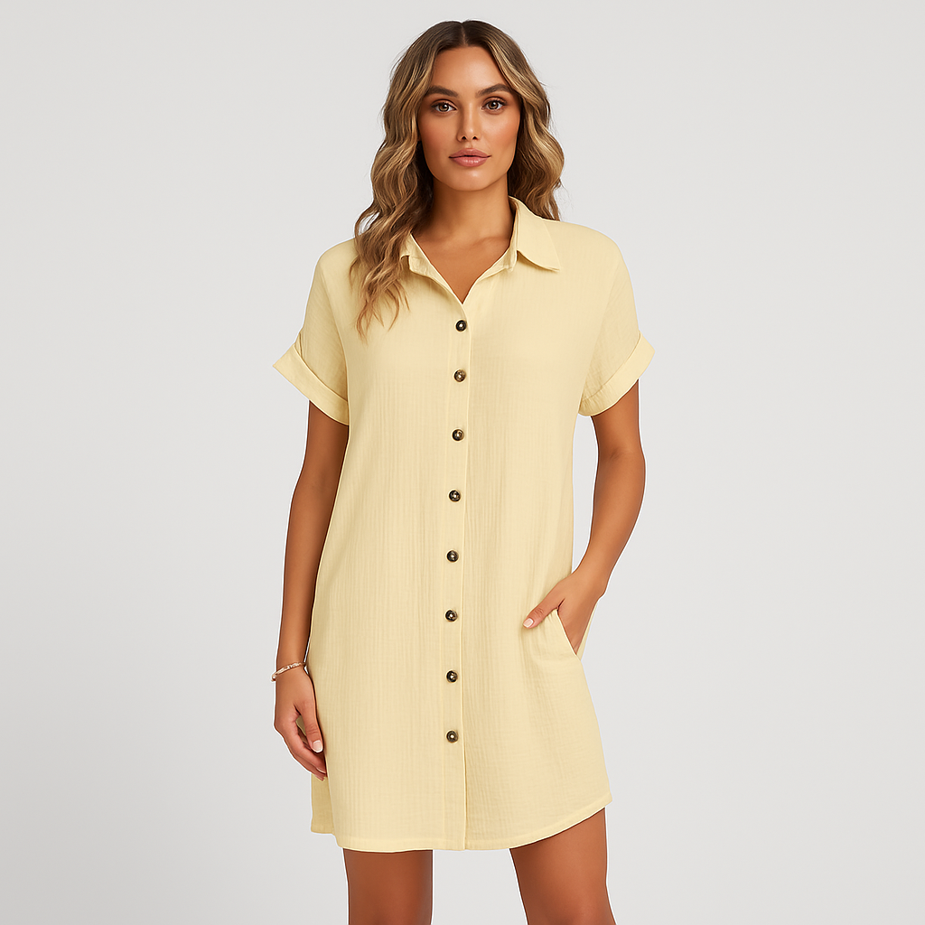 Lässiges Hemdblusenkleid für Damen – Lockere Passform, stylischer Alltagslook