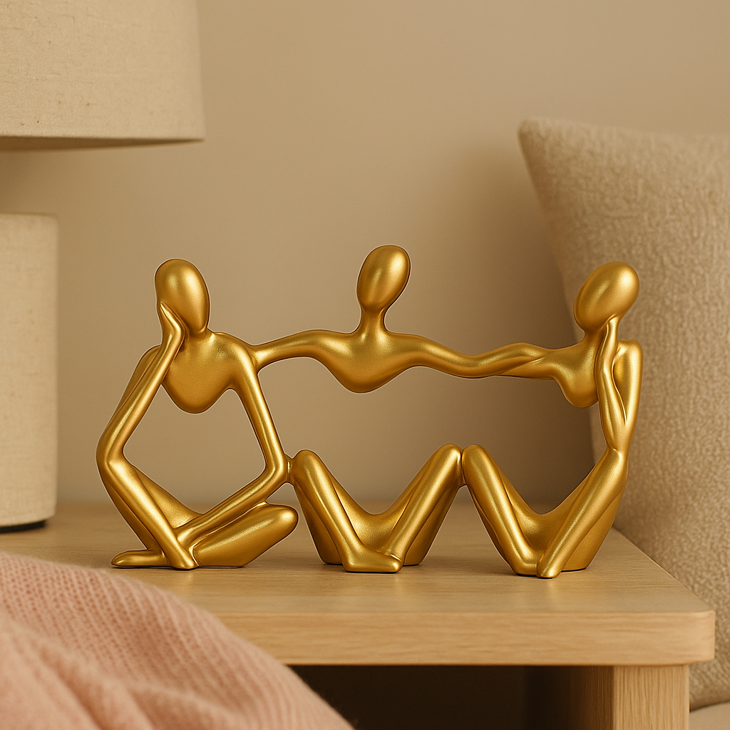 MindMuse – Goldene abstrakte Denkerstatuen in einzigartigen künstlerischen Positionen