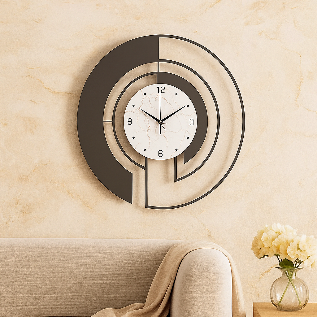 SerenityTick – Leises geometrisches Wanduhr mit ruhigem Lauf für friedliche Räume