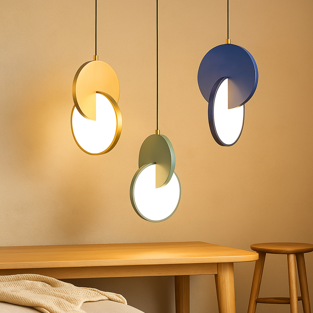 NordicGlow – Moderne skandinavische LED-Pendellampe mit rundem Rahmen und warmem Glühen