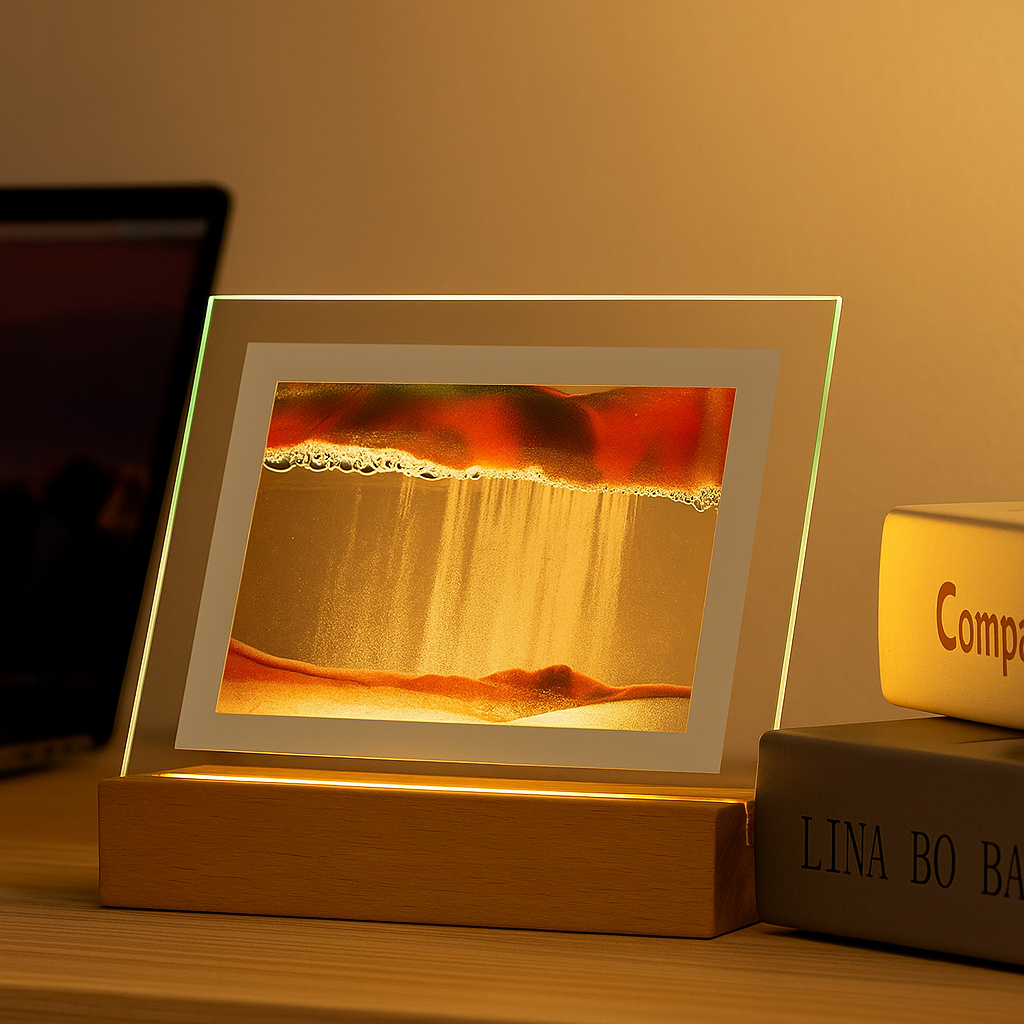 SereniGlow – Hypnotische Sandkunst-Lampe mit beruhigendem LED-Licht
