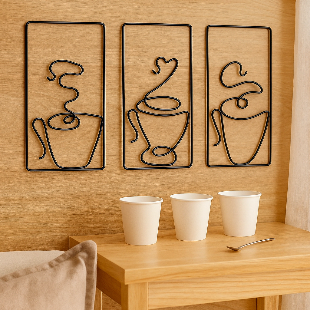 CaféCharm – Legesichere Wandkunst mit Kaffeetasse für Innen- und Außenbereich