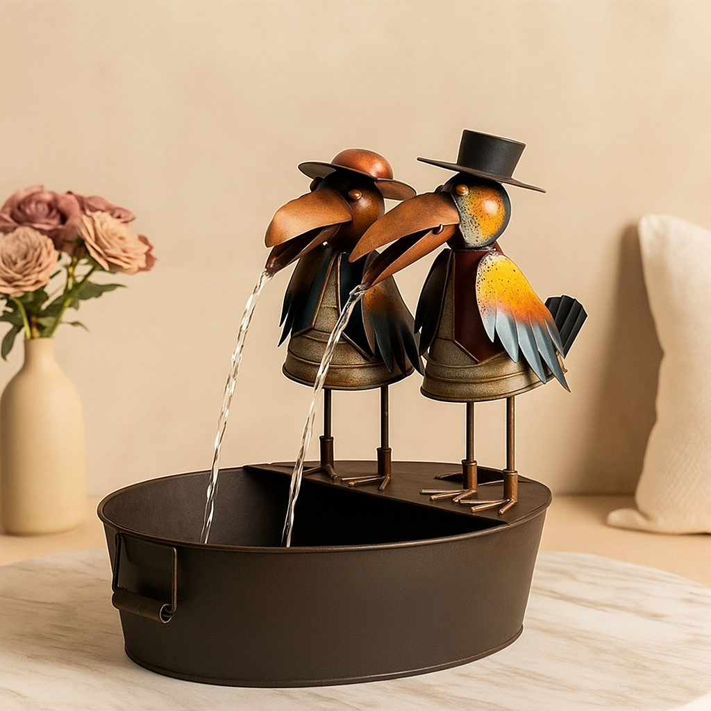 Tierfiguren | Bezaubernder Wasserfall-Brunnen für draußen