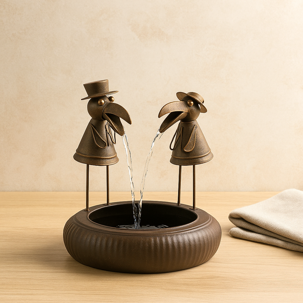 Tierfiguren | Bezaubernder Wasserfall-Brunnen für draußen