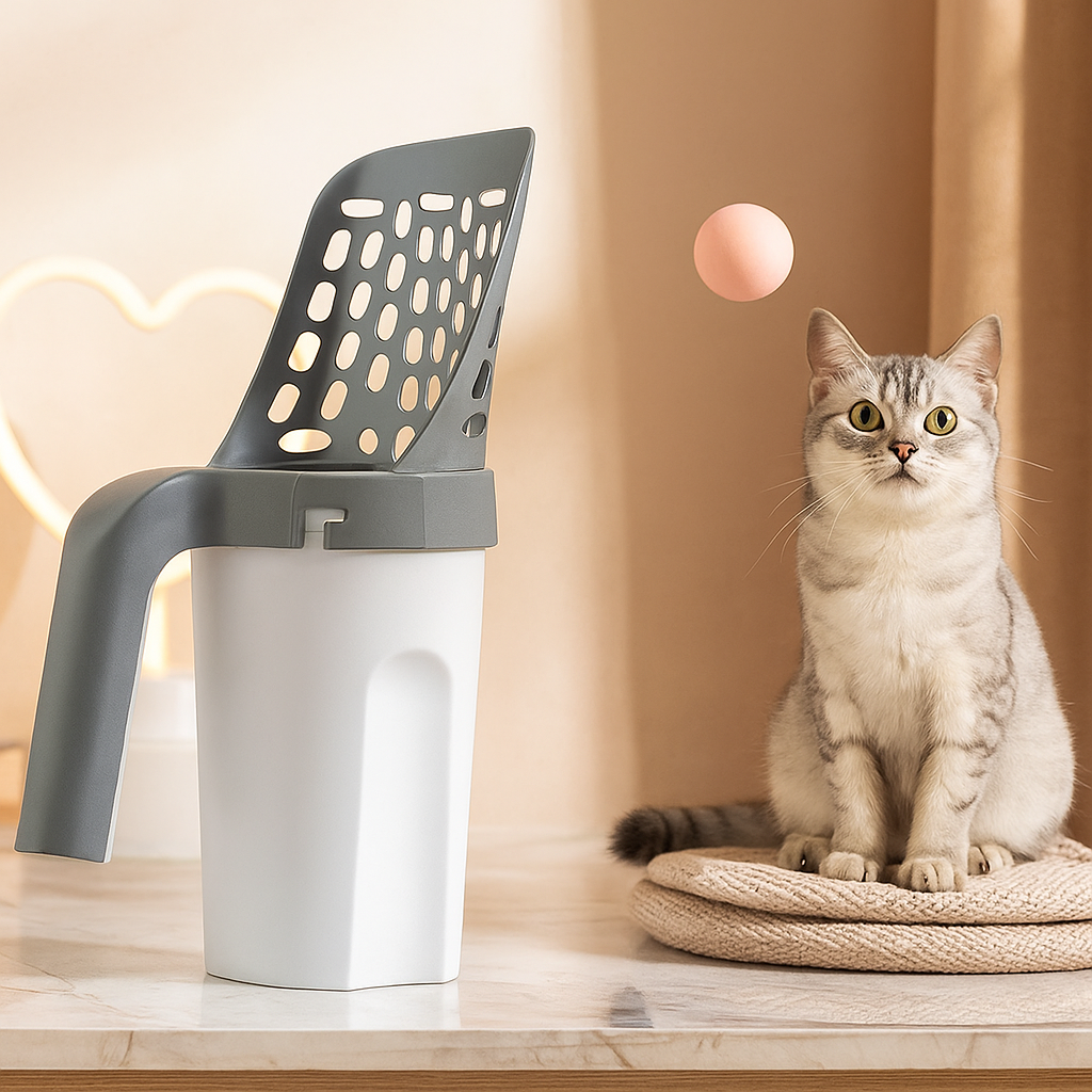 PurrScoop – Selbstreinigendes Katzenklo mit integriertem Spender für Mülltüten